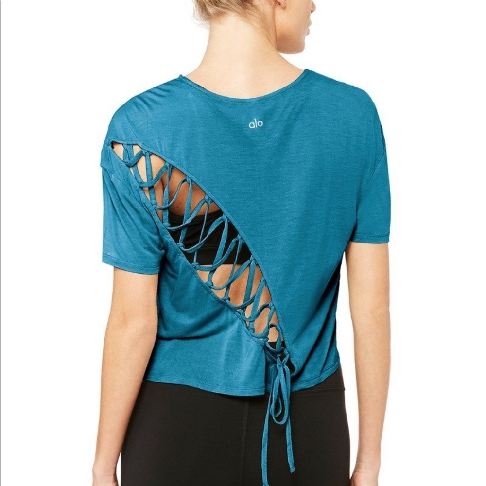 Alo yoga lace up t shirt